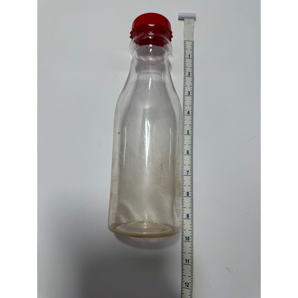 Clear Tritan Plastic Milk Bottle Tumbler Coca-Cola Shaped Cup Red Bottlecap Lid - Picture 4 of 4